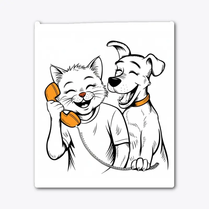 Cat and Dog on a Call Fun and Laughter